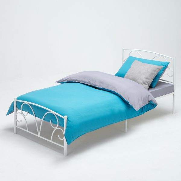 Quality Simple Rod Iron Single Bed Quick Easy Assemble Sturdy Construction for sale