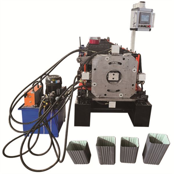 380V 50HZ 3 Phase Roof Ridge Cap Roll Forming Machine Downspout No.45 Steel