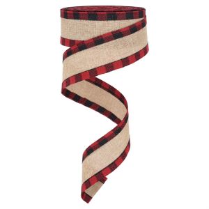 Buy cheap 40mm & 63mm*10y Jute Lattice Ribbon Biodegradable Lattice Burlap Ribbon from wholesalers