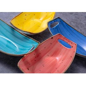 Nordic Style 9.25" 11.25" Ceramic Dinner Plate With Handle