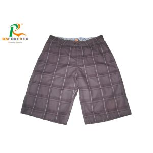 China Fabric Recycled Printed Brown Swim Shorts For Men Surfing Customzied Size on sale
