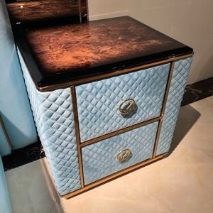 Buy cheap 550x450mm Modern Bedside Tables Matted Leather Bedside Cabinet With Drawer from wholesalers