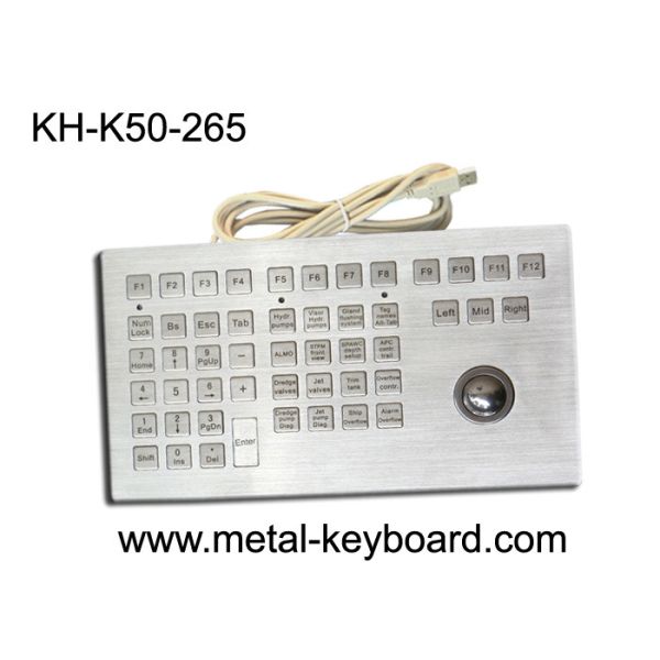 Quality Waterproof IP65 Rate Industrial Keyboard With Trackball Rugged Metal Trackball for sale
