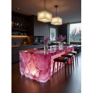 Elegant Modern Design Reception Desk Luxurious Stone-Finished Hotel Lobby Front