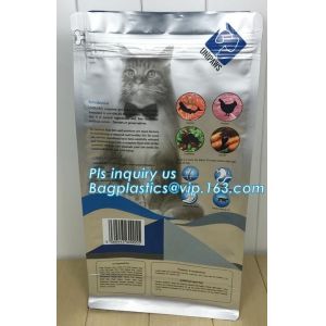 Buy cheap 5kg large quad seal box pouch with slider zipper bag for dog pet food packing, Stand Up Dog Food Feed Packaging Bag With from wholesalers