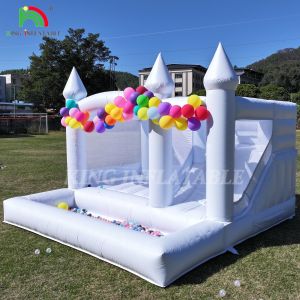 13x13x10ft Commercial White Bounce House Large Jumper Bouncy Inflatable Castle