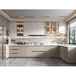 Buy cheap Automatic Foshan Custom Furniture Cupboard Pantry Shaker Cherry Kitchen Cabinet from wholesalers
