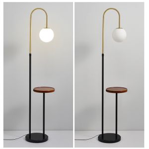 Buy cheap wireless charging marble wooden matel coffee table floor lamp bedside standing lighting glass shade USB bedside floor li from wholesalers