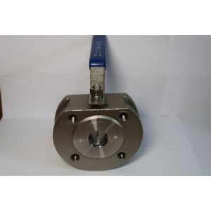 Stainless Steel Wafer Ball Valve with Handle US Currency and Blow-Down Function