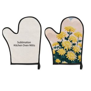 Customizable Printable Sublimation Oven Gloves Kitchen Oven Mitts With Black