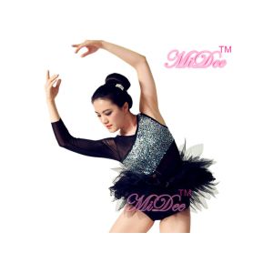 Buy cheap Single Sleeve Sequin Chest Lace Skirt Ballet Performance Costumes For Competition from wholesalers
