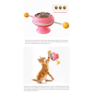 Multifunction Windmill Interactive Cat Toy Turntable Massage Scratching ODM ABS
