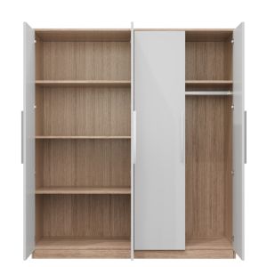 Buy cheap Contemporary Modern Simple Bedroom Wardrobe customization With Hanging Rod Ample Storage Panel Wood Furniture from wholesalers