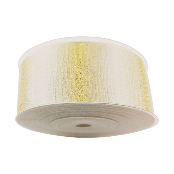 Personalized Gold Glitter Wired Branded Shiny Ribbon For Accessories