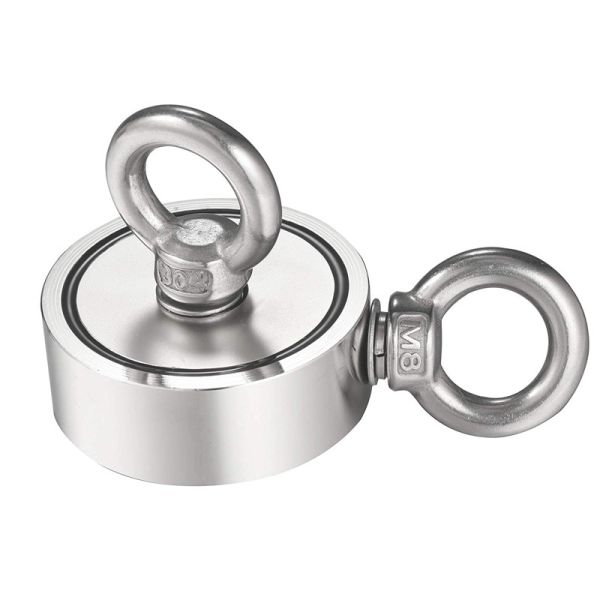 500IB 1000 IB double side fishing pot magnet with eyebolt