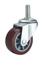 Buy cheap Red Swivel Small PU caster with side brake,  2