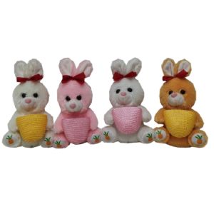 Buy cheap PP Small Valentine'S 4 CLR Rabbits With Basket from wholesalers