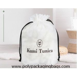 Gravure Printing Frosted CPE Drawstring Storage Bags For Clothing Garment
