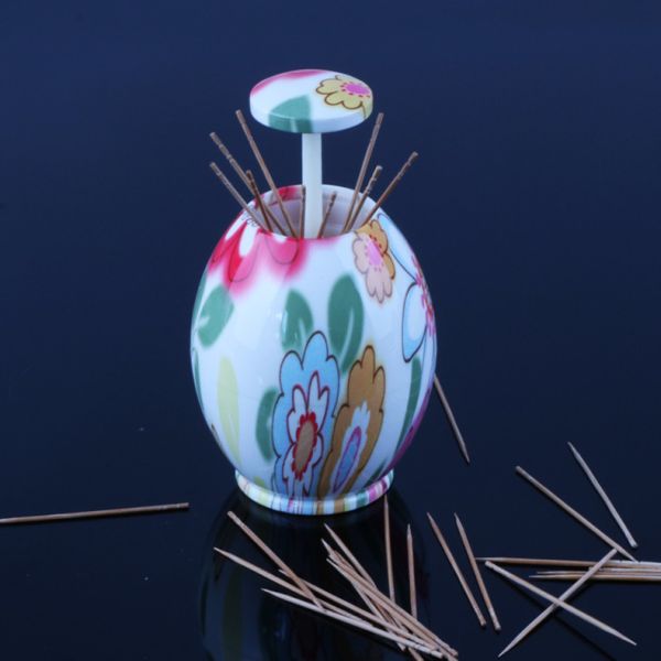 Buy cheap Automatic Pop Up Cotton Swabs Plastic Toothpick Holder With Flower Printing from wholesalers