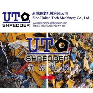 plastic block shredder, big plastic block recycling, waste plastic crusher,