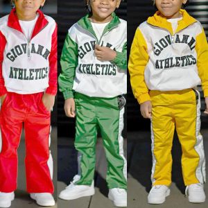 Buy cheap Customized Kids Joggers Set Boys Cropped Hoodies Windbreaker Half Zipper OEM Service from wholesalers
