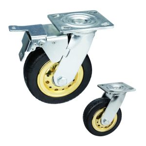 Buy cheap Elastic Rubber 6 Inch Locking Swivel Casters , ISO9001 Hard Rubber Caster Wheels from wholesalers