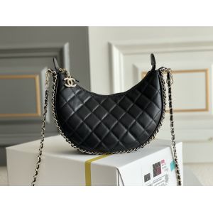 Buy cheap Black Chain Mini Sling Bag Branded Chanel Hobo Handbag Calfskin Leather product