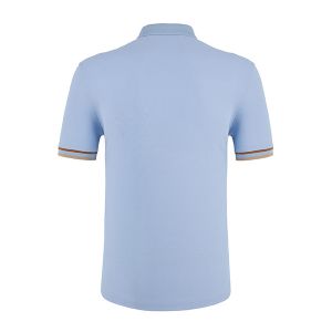 Buy cheap Men's Blue Custom Color Polo Shirts with Embroidered Logo and Breathable Cotton Fabric from wholesalers