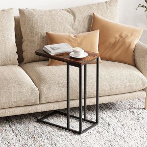 Buy cheap  Side Table, End Table, C Shaped Small Night Table Sofa End Table with Optional Adjustable Feet and Casters, from wholesalers