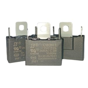 CBB61 AC Fan Motor Run 250V 2.0UF Capacitor Straight Lug C-Class 3000 Hours