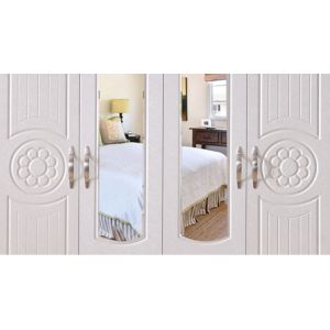 White Antique Style MDF material Wardrobe With Trouser Rack Multi Door Optional