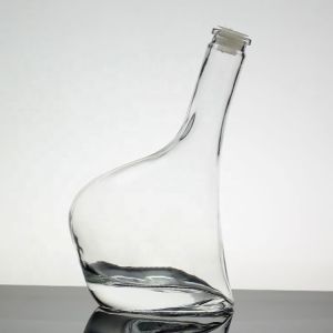 Buy cheap Custom Made Heart Shaped Glass Bottle With Crown Cap And Lid Unique Design product