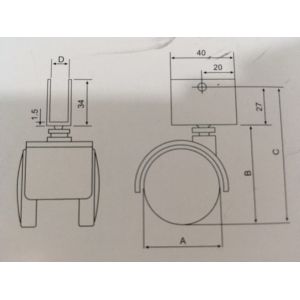 Buy cheap 50mm nylon U furniture castor wheel from wholesalers