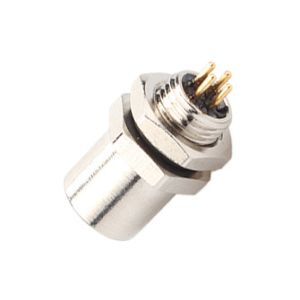Buy cheap M5 Code A Female Connector 4Pin Panel Flange PCB Socket IP67 from wholesalers