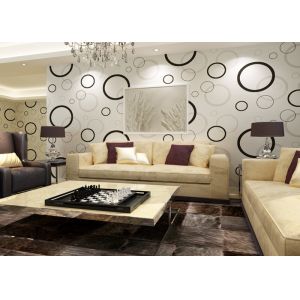 Buy cheap Geometric Non - woven Modern Removable Wallpaper with Black and White Circles from wholesalers