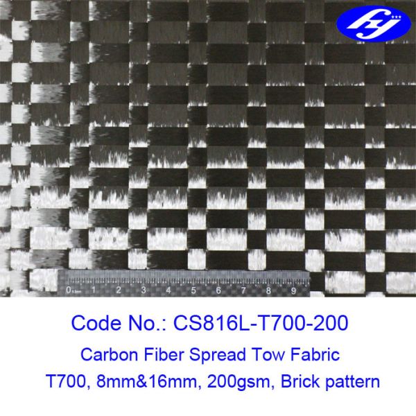 Quality 200gsm 12K Toray Carbon Warp Brick Spread Tow Fabric for sale