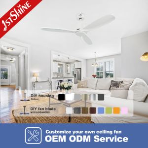 Decorative Dc Motor Odm Remote Led Ceiling Fan White Modern 3 Solid Blade