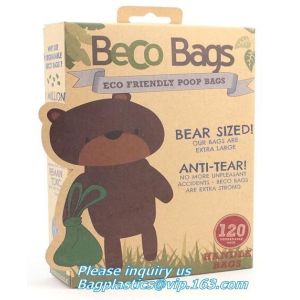 Buy cheap Cornstarch 100% compostable biodegradable dog poop bags, Dispenser with recycle waste bag/compostable dog waste bags from wholesalers