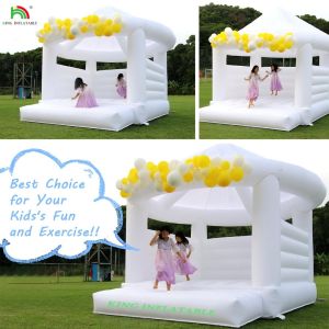 Commercial Adults Kids Inflatable Bouncer White Bouncy House Inflatable Jump