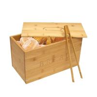 Buy cheap GLOSSY Finish Natural Bamboo Bread Storage Box With Bread Clips Perfect for product
