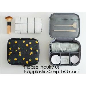 Stylish Black Makeup Brush Organizer Cosmetic Bag Storage Bag With Handle For