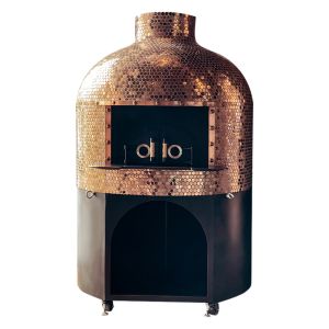 Round Wood Fired Pizza Oven with Volcanic Lava Rock