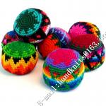 Buy cheap Hand Knit Crochet Hacky Sack Footbag Teething Toy Kick Ball Juggling Hack Sack Crocheted Ornament Christmas Beads Dec from wholesalers