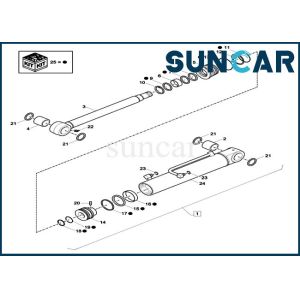 Buy cheap XKCD-01397 Hydraulic Sealing Kit CASE Part CX26C XKCD01397 Boom Swing Cylinder Seal Kits from wholesalers