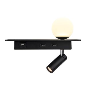 Buy cheap USB led reading light 3W beadboard wall lighting led bed lamp headboard acrylic ball light bedside wall lamp background from wholesalers