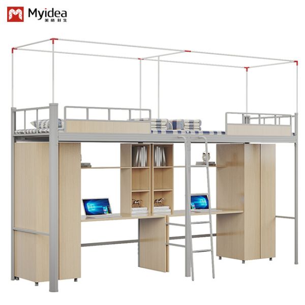 Quality Support customization Beautiful and practical, double student apartment bed with curtain frame for sale