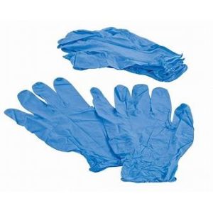 Buy cheap 4 Mil Nitrile Blue Protective Disposable Gloves Chemical Resistant from wholesalers