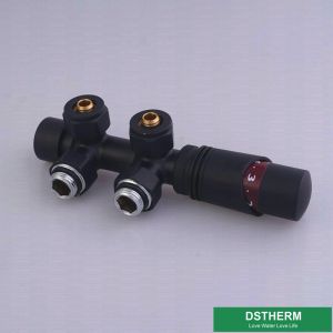 Buy cheap Shinning Black Color Heavier H Type Thermostatic Temperature Straight Brass TRV With Radiator Valve Head from wholesalers