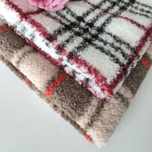 Buy cheap 100% Polyester Plaid Printed Sherpa Fabric For Blanket Toys Garment Classic Style from wholesalers