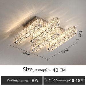 Modern Ceiling Lamp Luxury Crystal Study Bedroom Chandelier Indoor Lighting(WH